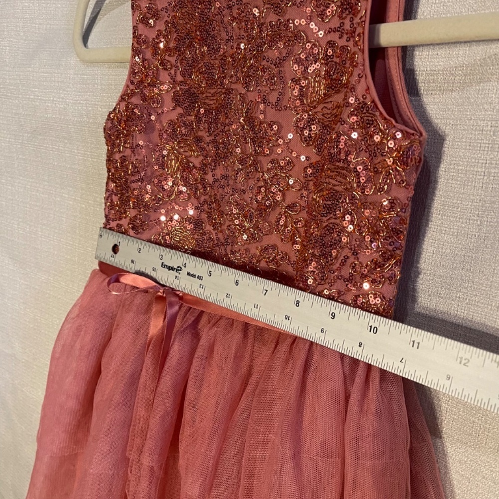 Sparkling Pink Layered Kids Dress - Picture 4 of 7